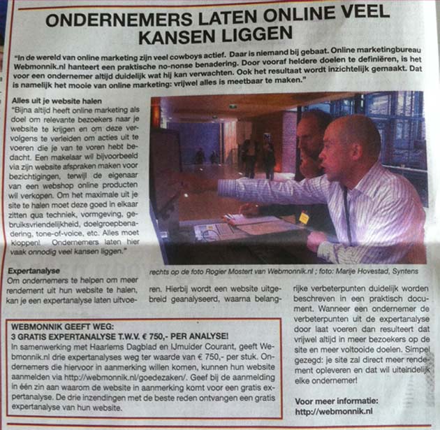 Webmonnik.nl in Goede Zaken 05-07-2011