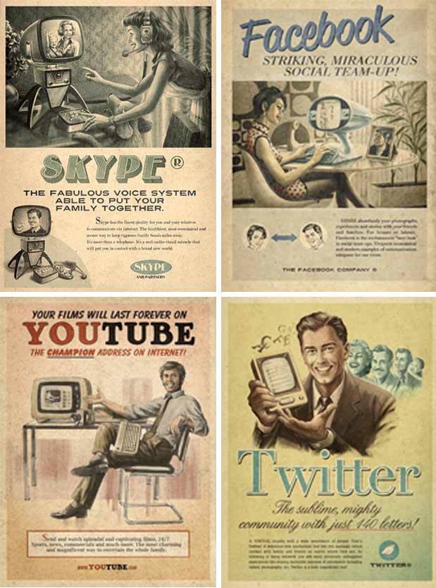 Social media retro posters